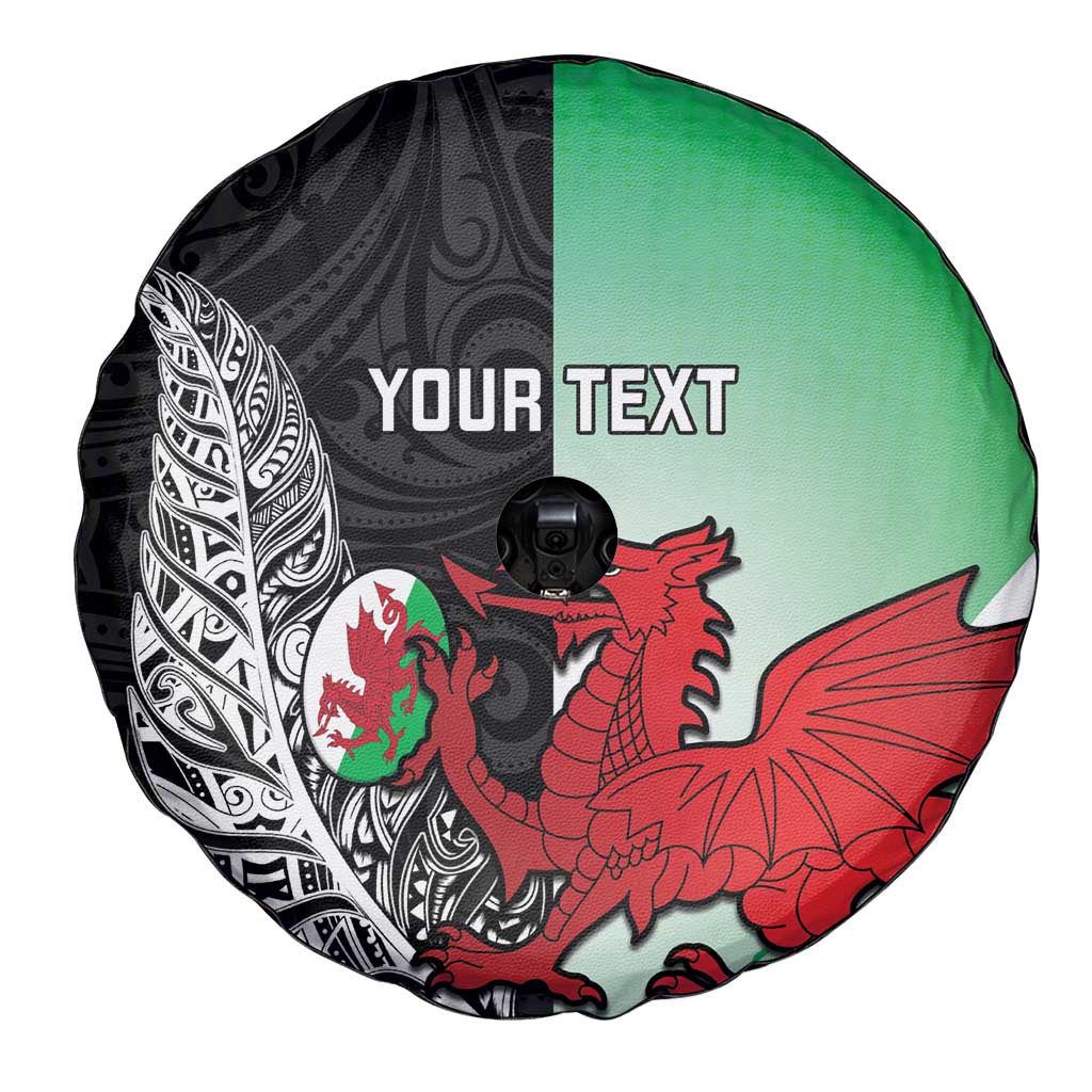 New Zealand and Wales Rugby Custom Spare Tire Cover Aotearoa All Black Combine Welsh Dragon LT14 - Polynesian Pride