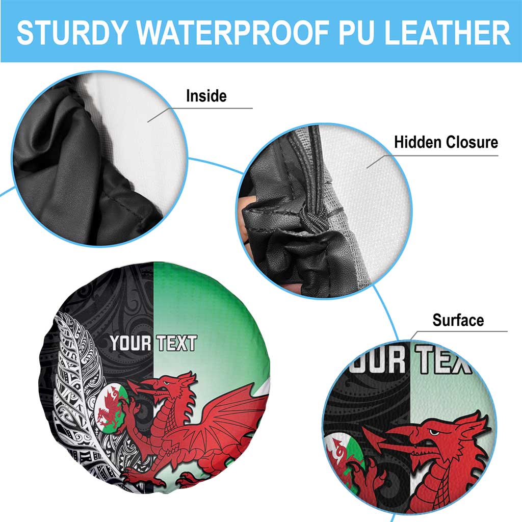 New Zealand and Wales Rugby Custom Spare Tire Cover Aotearoa All Black Combine Welsh Dragon LT14 - Polynesian Pride