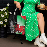 New Zealand and Wales Rugby Custom Tote Bag Aotearoa All Black Combine Welsh Dragon LT14 - Polynesian Pride