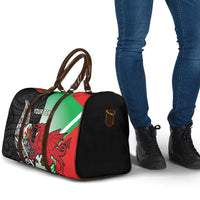 New Zealand and Wales Rugby Custom Travel Bag Aotearoa All Black Combine Welsh Dragon LT14 - Polynesian Pride