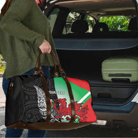 New Zealand and Wales Rugby Custom Travel Bag Aotearoa All Black Combine Welsh Dragon LT14 - Polynesian Pride
