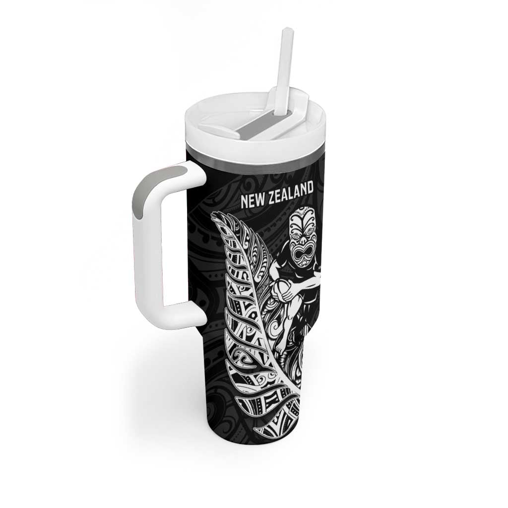 New Zealand and Wales Rugby Custom Tumbler With Handle Aotearoa All Black Combine Welsh Dragon LT14 - Polynesian Pride