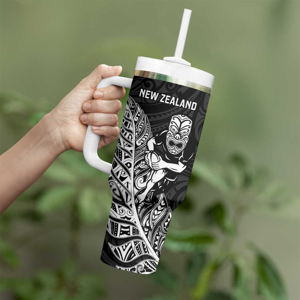New Zealand and Wales Rugby Custom Tumbler With Handle Aotearoa All Black Combine Welsh Dragon LT14 - Polynesian Pride