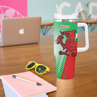 New Zealand and Wales Rugby Custom Tumbler With Handle Aotearoa All Black Combine Welsh Dragon LT14 - Polynesian Pride