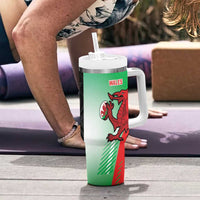 New Zealand and Wales Rugby Custom Tumbler With Handle Aotearoa All Black Combine Welsh Dragon LT14 - Polynesian Pride