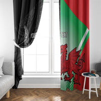 New Zealand and Wales Rugby Custom Window Curtain Aotearoa All Black Combine Welsh Dragon LT14 - Polynesian Pride