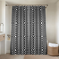 Black White Filipino Binakol Motifs Bathroom Set Mabuhay Philippines Festival Kusikus Pattern LT14 Shower Curtain Only Black - Polynesian Pride