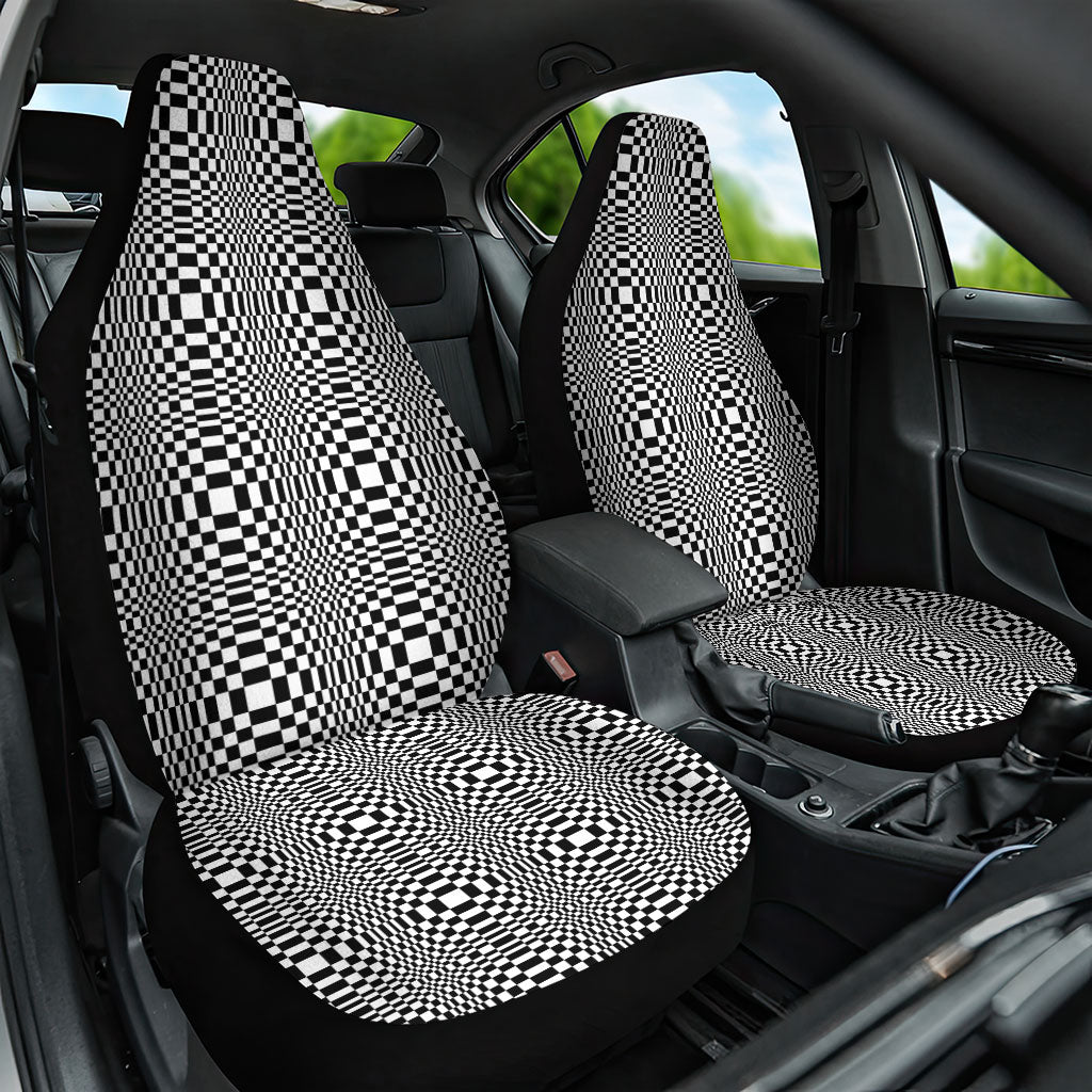 Black White Filipino Binakol Motifs Car Seat Cover Mabuhay Philippines Festival Kusikus Pattern LT14 One Size Black - Polynesian Pride