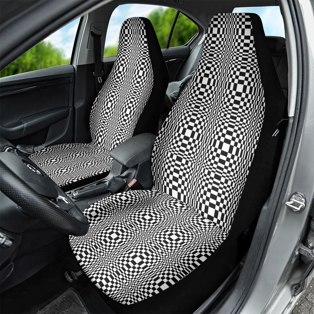 Black White Filipino Binakol Motifs Car Seat Cover Mabuhay Philippines Festival Kusikus Pattern LT14 - Polynesian Pride