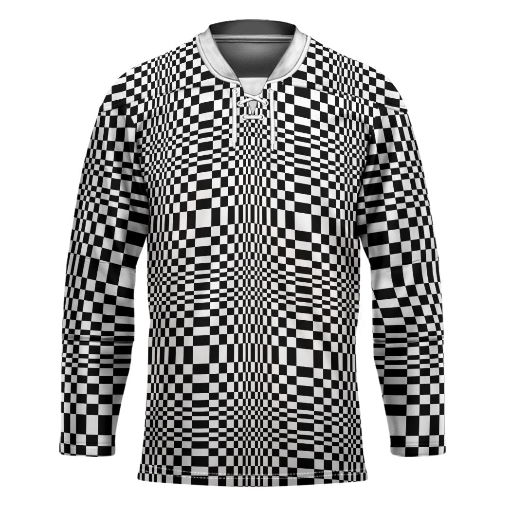 Black White Filipino Binakol Motifs Hockey Jersey Mabuhay Philippines Festival Kusikus Pattern
