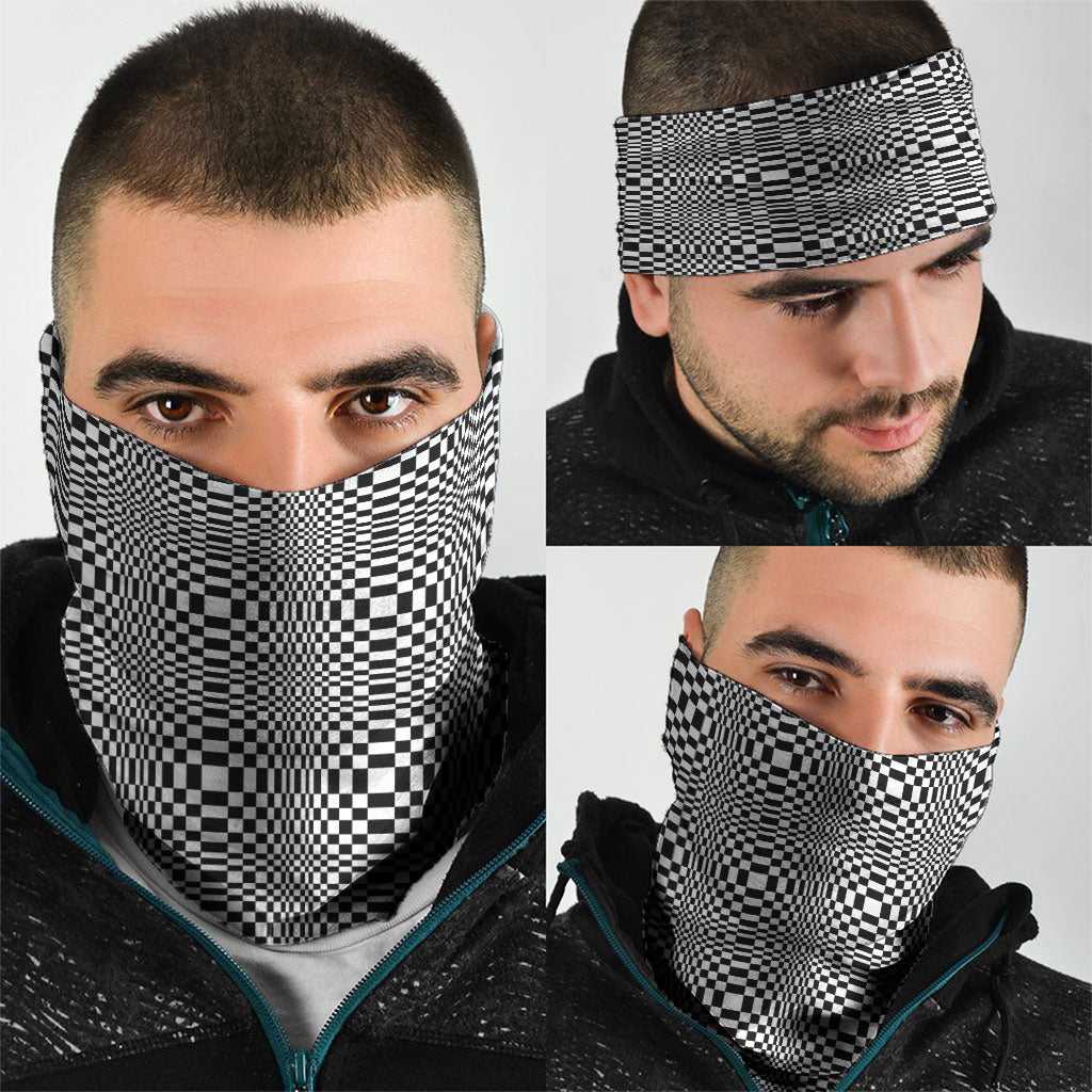 Black White Filipino Binakol Motifs Neck Gaiter Mabuhay Philippines Festival Kusikus Pattern LT14 - Polynesian Pride