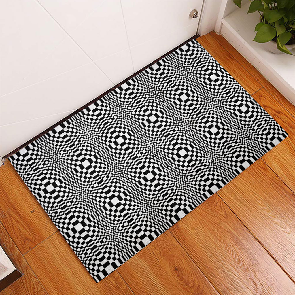 Black White Filipino Binakol Motifs Rubber Doormat Mabuhay Philippines Festival Kusikus Pattern LT14 - Polynesian Pride
