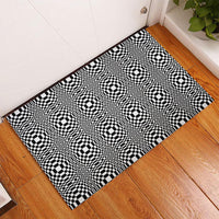 Black White Filipino Binakol Motifs Rubber Doormat Mabuhay Philippines Festival Kusikus Pattern LT14 - Polynesian Pride