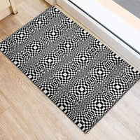 Black White Filipino Binakol Motifs Rubber Doormat Mabuhay Philippines Festival Kusikus Pattern LT14 - Polynesian Pride