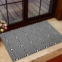 Black White Filipino Binakol Motifs Rubber Doormat Mabuhay Philippines Festival Kusikus Pattern LT14 - Polynesian Pride
