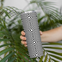 Black White Filipino Binakol Motifs Skinny Tumbler Mabuhay Philippines Festival Kusikus Pattern LT14 - Polynesian Pride
