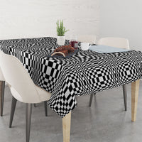 Black White Filipino Binakol Motifs Tablecloth Mabuhay Philippines Festival Kusikus Pattern LT14 - Polynesian Pride