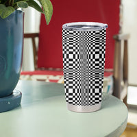Black White Filipino Binakol Motifs Tumbler Cup Mabuhay Philippines Festival Kusikus Pattern LT14 - Polynesian Pride