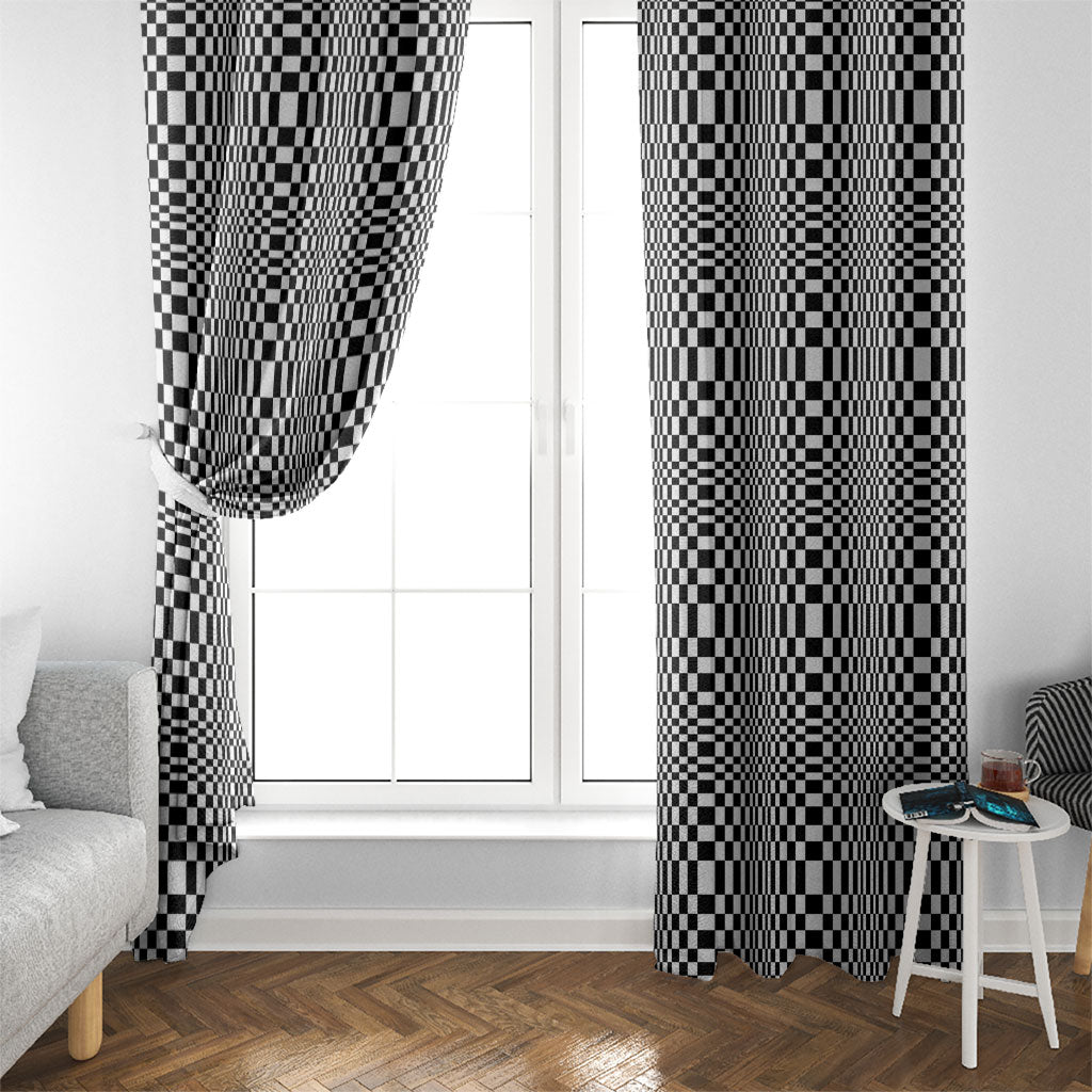 Black White Filipino Binakol Motifs Window Curtain Mabuhay Philippines Festival Kusikus Pattern LT14 - Polynesian Pride