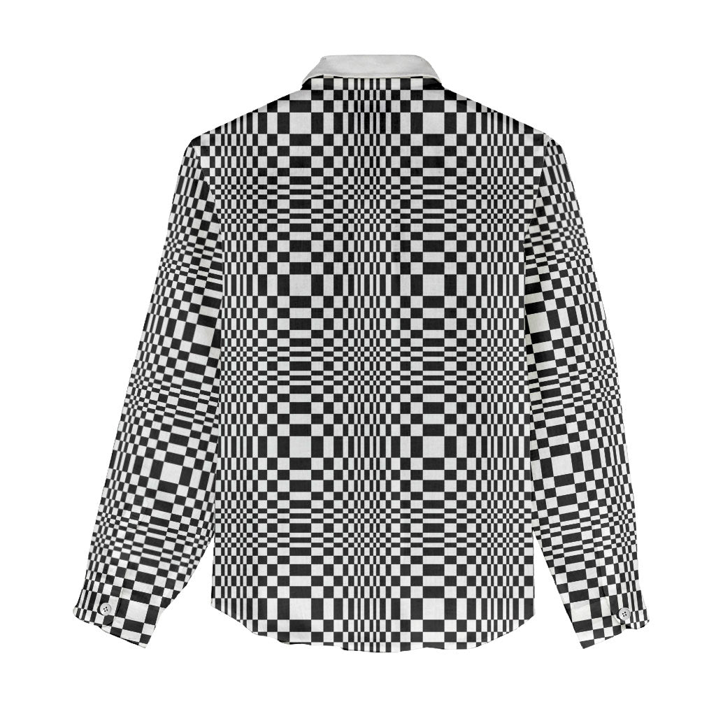 Black White Filipino Binakol Motifs Women Casual Shirt Mabuhay Philippines Festival Kusikus Pattern LT14 - Polynesian Pride