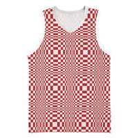 Red White Filipino Binakol Motifs Basketball Jersey Mabuhay Philippines Festival Kusikus Pattern LT14 Unisex Red - Polynesian Pride