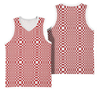 Red White Filipino Binakol Motifs Basketball Jersey Mabuhay Philippines Festival Kusikus Pattern LT14 - Polynesian Pride