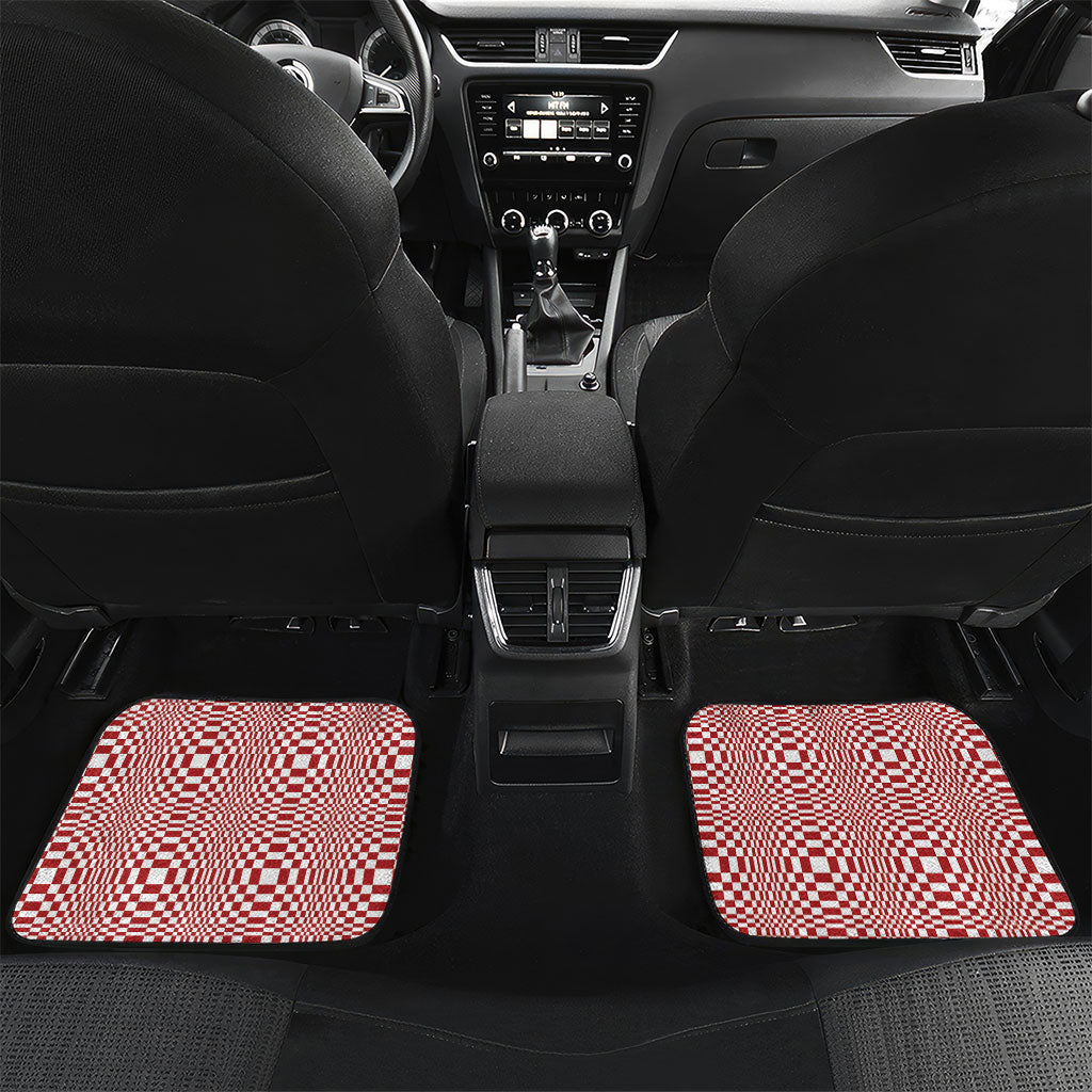 Red White Filipino Binakol Motifs Car Mats Mabuhay Philippines Festival Kusikus Pattern LT14 Set 2pcs - Back Red - Polynesian Pride