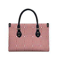 Red White Filipino Binakol Motifs Leather Bag Mabuhay Philippines Festival Kusikus Pattern LT14 - Polynesian Pride