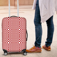 Red White Filipino Binakol Motifs Luggage Cover Mabuhay Philippines Festival Kusikus Pattern LT14 Red - Polynesian Pride
