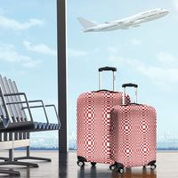 Red White Filipino Binakol Motifs Luggage Cover Mabuhay Philippines Festival Kusikus Pattern LT14 - Polynesian Pride