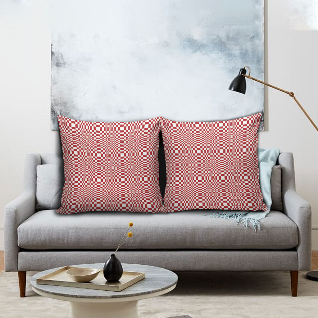 Red White Filipino Binakol Motifs Pillow Cover Mabuhay Philippines Festival Kusikus Pattern LT14 - Polynesian Pride