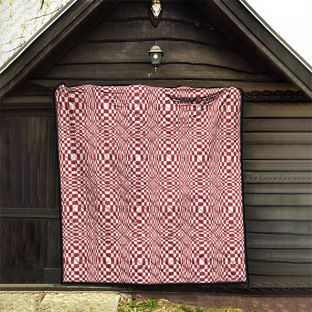 Red White Filipino Binakol Motifs Quilt Mabuhay Philippines Festival Kusikus Pattern LT14 - Polynesian Pride