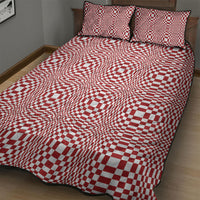 Red White Filipino Binakol Motifs Quilt Bed Set Mabuhay Philippines Festival Kusikus Pattern LT14 - Polynesian Pride