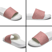 Red White Filipino Binakol Motifs Slide Sandals Mabuhay Philippines Festival Kusikus Pattern LT14 - Polynesian Pride