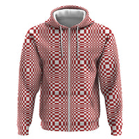 Red White Filipino Binakol Motifs Zip Hoodie Mabuhay Philippines Festival Kusikus Pattern LT14 Zip Hoodie Red - Polynesian Pride