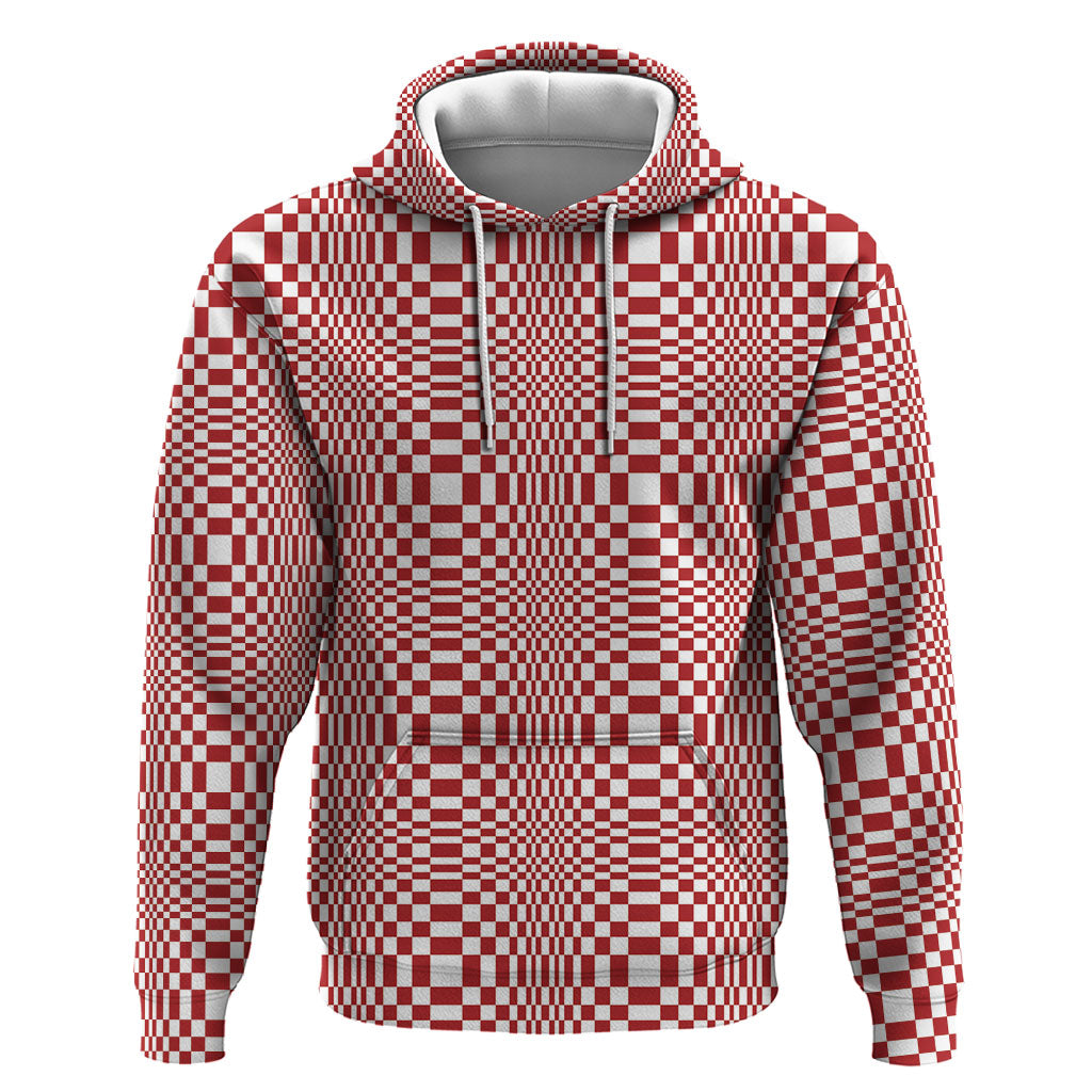 Red White Filipino Binakol Motifs Zip Hoodie Mabuhay Philippines Festival Kusikus Pattern LT14 Pullover Hoodie Red - Polynesian Pride