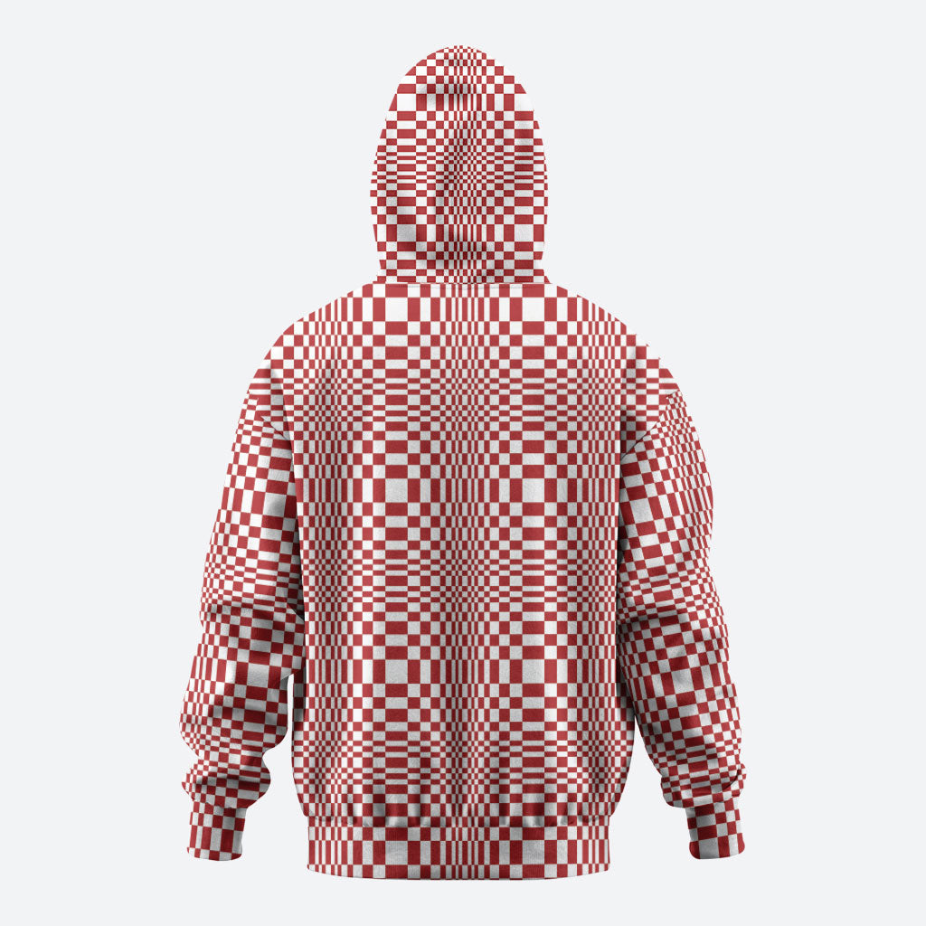 Red White Filipino Binakol Motifs Zip Hoodie Mabuhay Philippines Festival Kusikus Pattern LT14 - Polynesian Pride