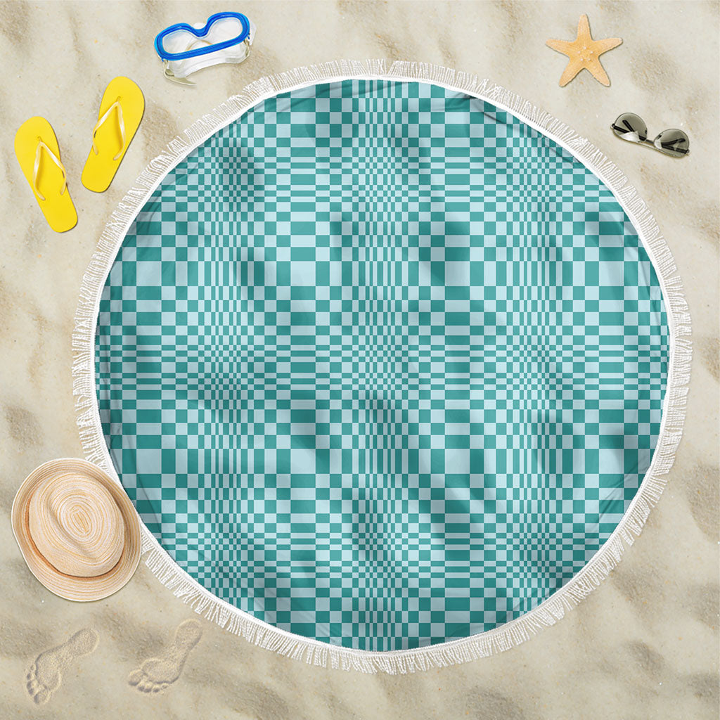Cyan Filipino Binakol Motifs Beach Blanket Mabuhay Philippines Festival Kusikus Pattern LT14 One Size 150cm Cyan - Polynesian Pride