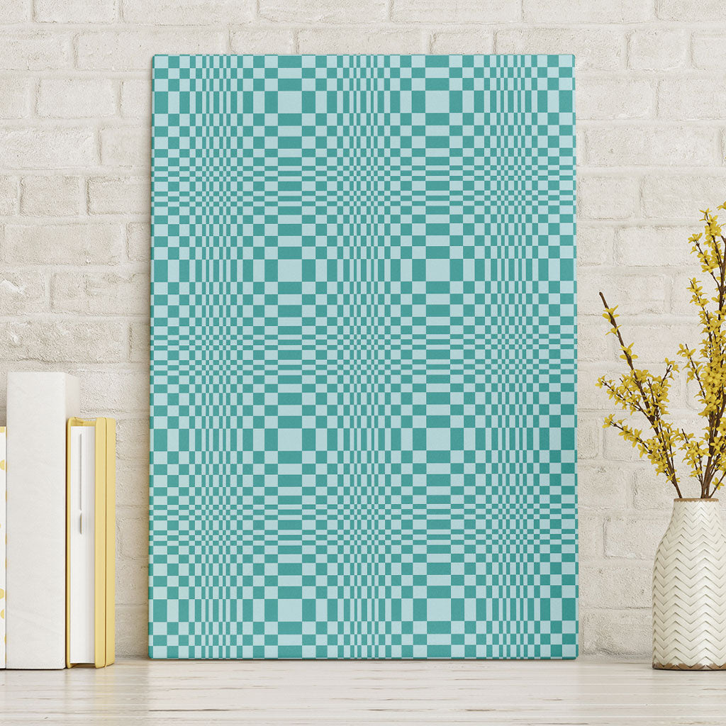 Cyan Filipino Binakol Motifs Canvas Wall Art Mabuhay Philippines Festival Kusikus Pattern LT14 Without Frame Cyan - Polynesian Pride