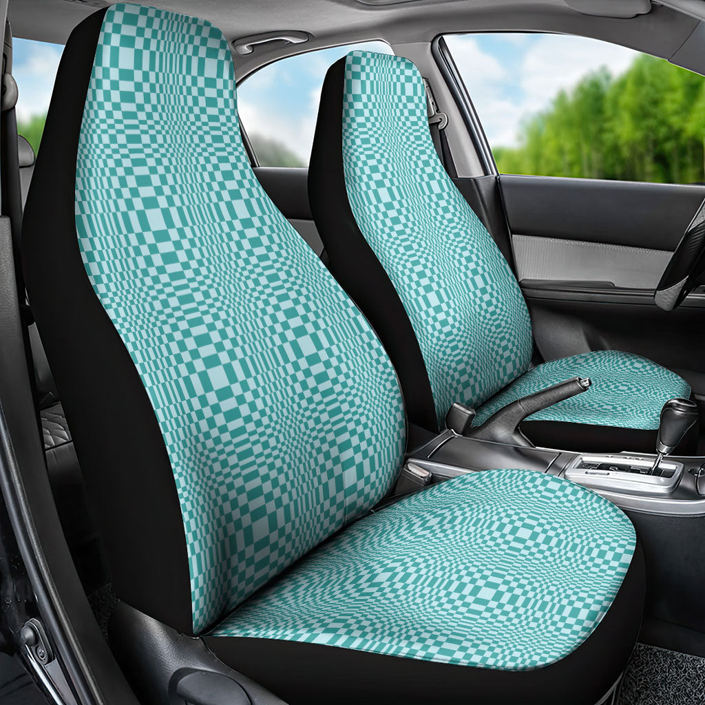 Cyan Filipino Binakol Motifs Car Seat Cover Mabuhay Philippines Festival Kusikus Pattern LT14 - Polynesian Pride