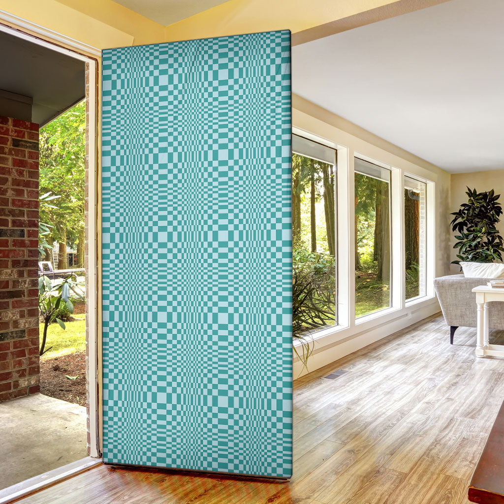 Cyan Filipino Binakol Motifs Door Cover Mabuhay Philippines Festival Kusikus Pattern LT14 - Polynesian Pride