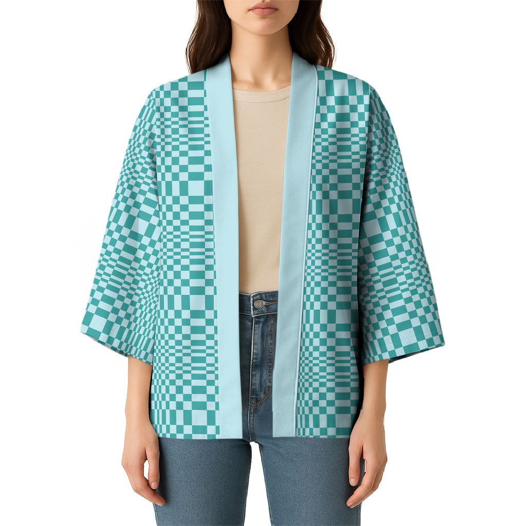 Cyan Filipino Binakol Motifs Kimono Mabuhay Philippines Festival Kusikus Pattern LT14 - Polynesian Pride