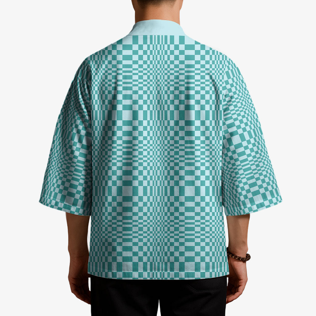 Cyan Filipino Binakol Motifs Kimono Mabuhay Philippines Festival Kusikus Pattern LT14 - Polynesian Pride