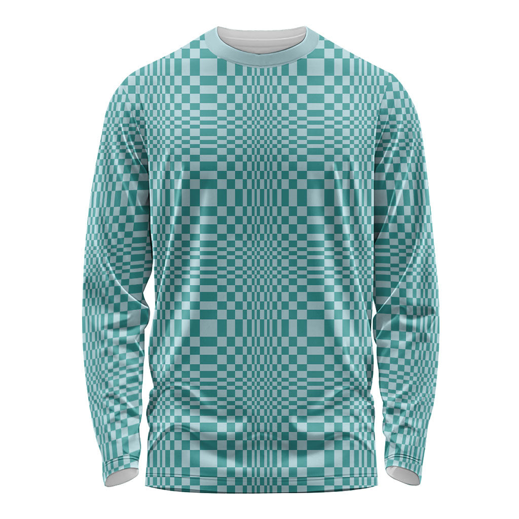 Cyan Filipino Binakol Motifs Long Sleeve Shirt Mabuhay Philippines Festival Kusikus Pattern LT14 Unisex Cyan - Polynesian Pride