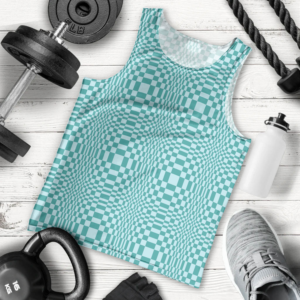 Cyan Filipino Binakol Motifs Men Tank Top Mabuhay Philippines Festival Kusikus Pattern LT14 - Polynesian Pride