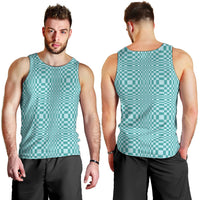 Cyan Filipino Binakol Motifs Men Tank Top Mabuhay Philippines Festival Kusikus Pattern LT14 - Polynesian Pride