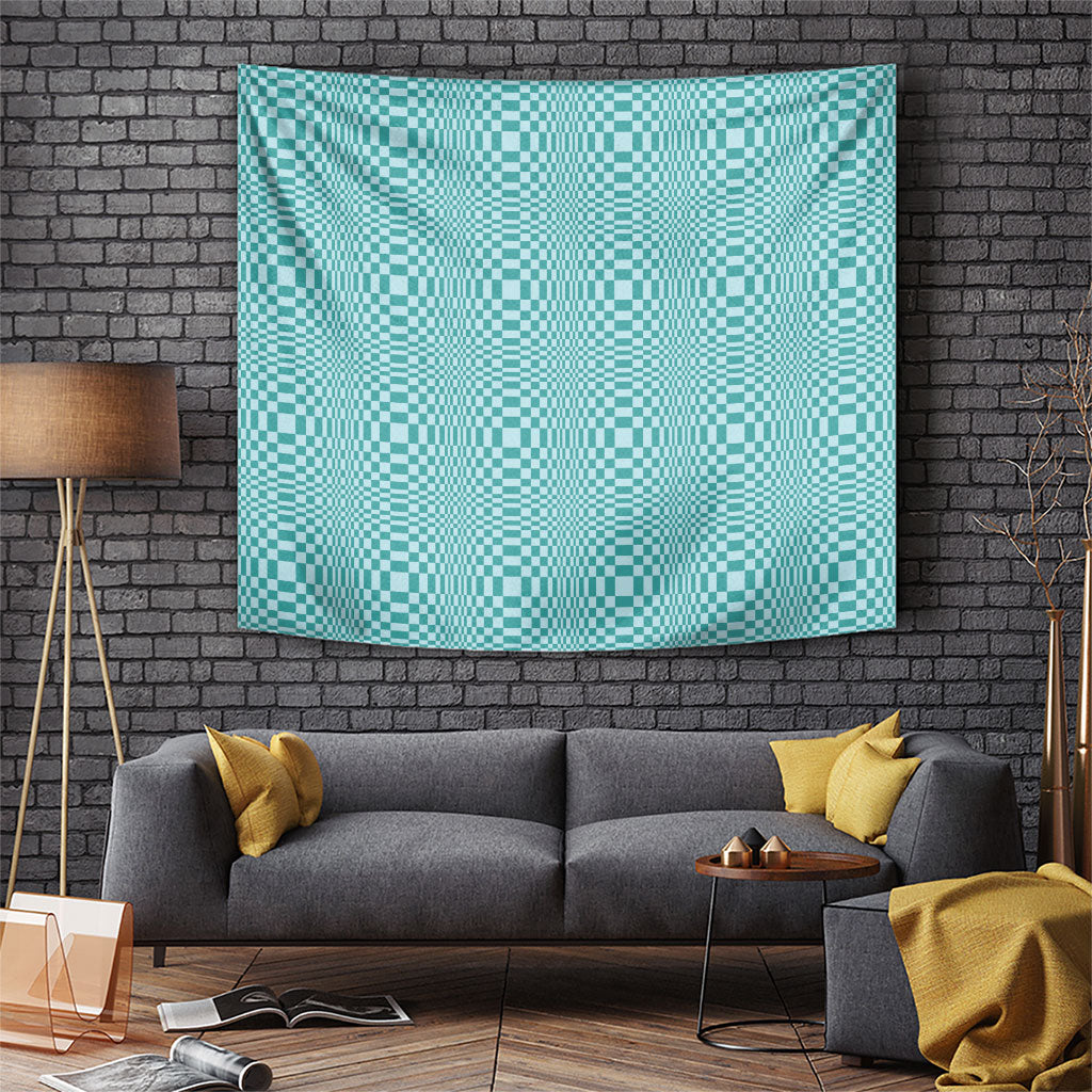 Cyan Filipino Binakol Motifs Tapestry Mabuhay Philippines Festival Kusikus Pattern LT14 Cyan - Polynesian Pride