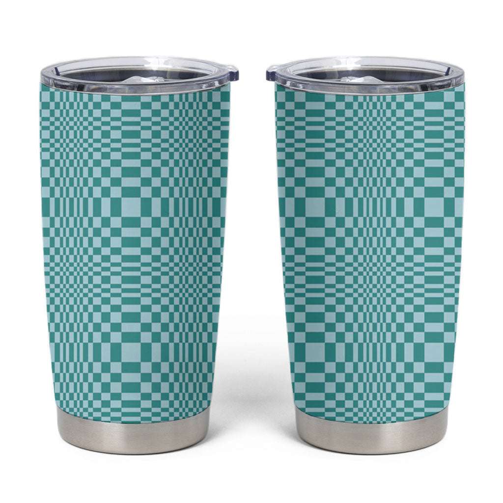 Cyan Filipino Binakol Motifs Tumbler Cup Mabuhay Philippines Festival Kusikus Pattern LT14 Cyan - Polynesian Pride
