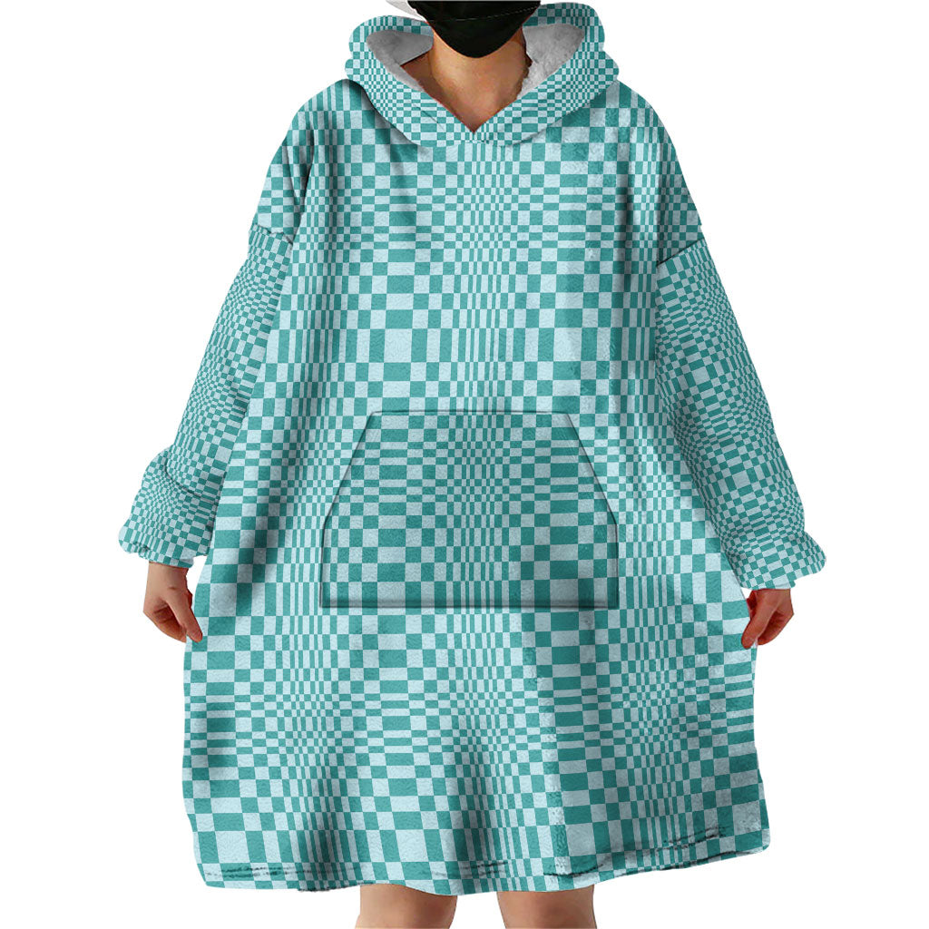 Cyan Filipino Binakol Motifs Wearable Blanket Hoodie Mabuhay Philippines Festival Kusikus Pattern LT14 - Polynesian Pride