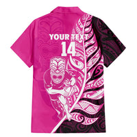 New Zealand Silver Fern Rugby Custom Family Matching Mermaid Dress and Hawaiian Shirt All Black Maori Pattern Pink LT14 - Polynesian Pride